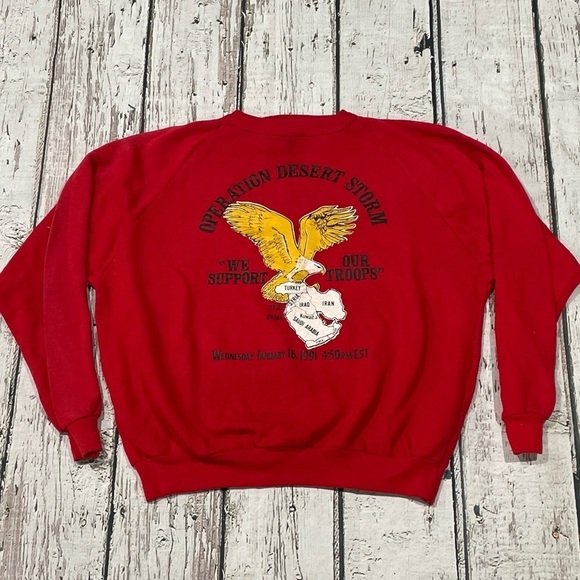 Vintage 90s Operation Desert Storm 1990s Crewneck Military Sweatshirt - Picture 1 of 5